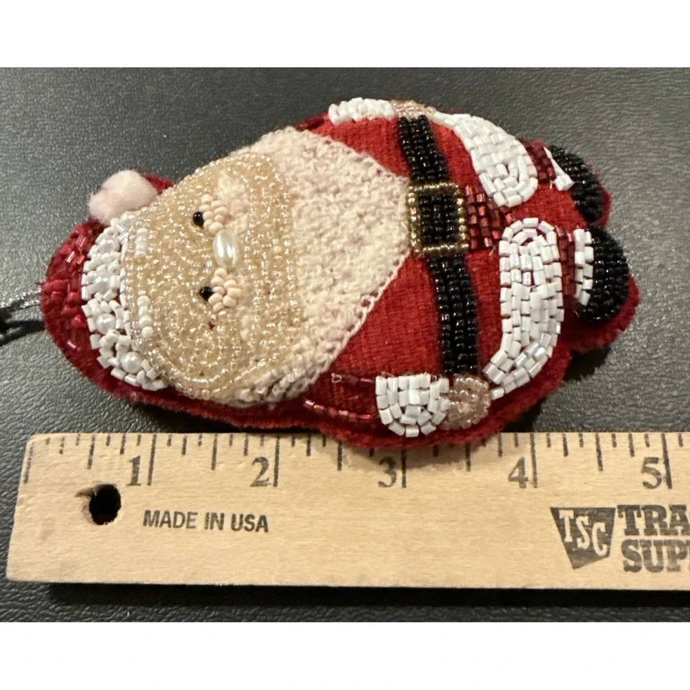 Santa Claus Fabric Embellished Ornament Holiday Christmas‎ Tree NEW